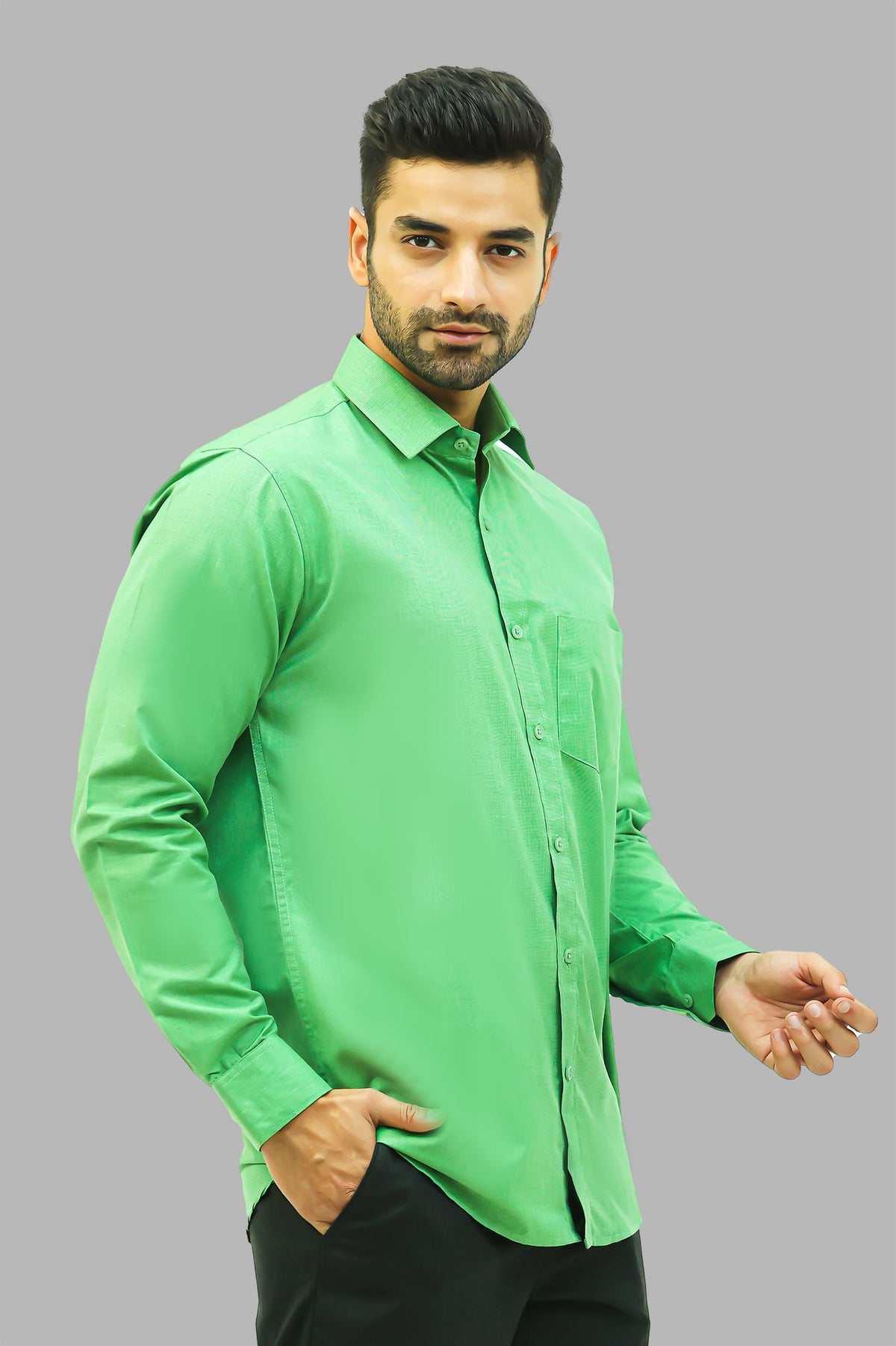 Veshbhoshaa Bluebird Men'S Green Formal Shirt - PUSHMYCART