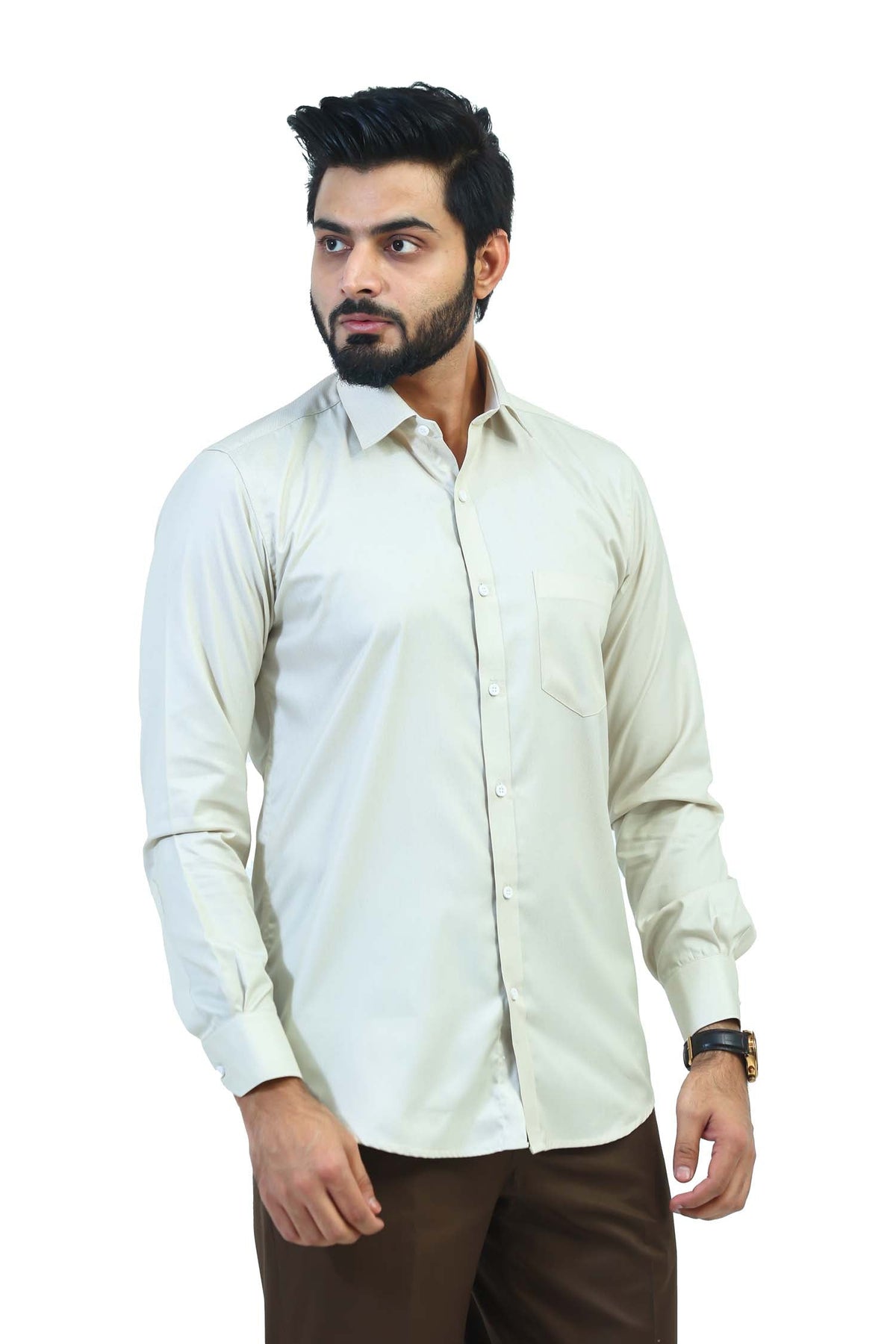 BLUEBIRD MEN'S LIGHT BROWN FORMAL SHIRT