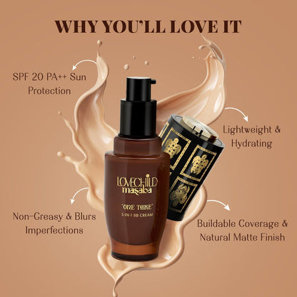 LoveChild Lost Lover Medium | One Take 5|IN|1 BB Cream With SPF 20 PA++ Sun Protection
