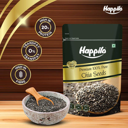 Happilo Premium Raw Organic Authentic Chia Seeds - PUSHMYCART