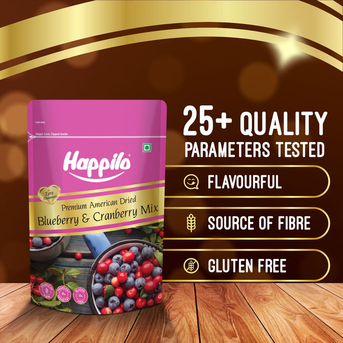 Happilo Premium Dried Blueberry Cranberry Duet - PUSHMYCART