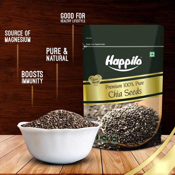 Happilo Premium Raw Organic Authentic Chia Seeds - PUSHMYCART