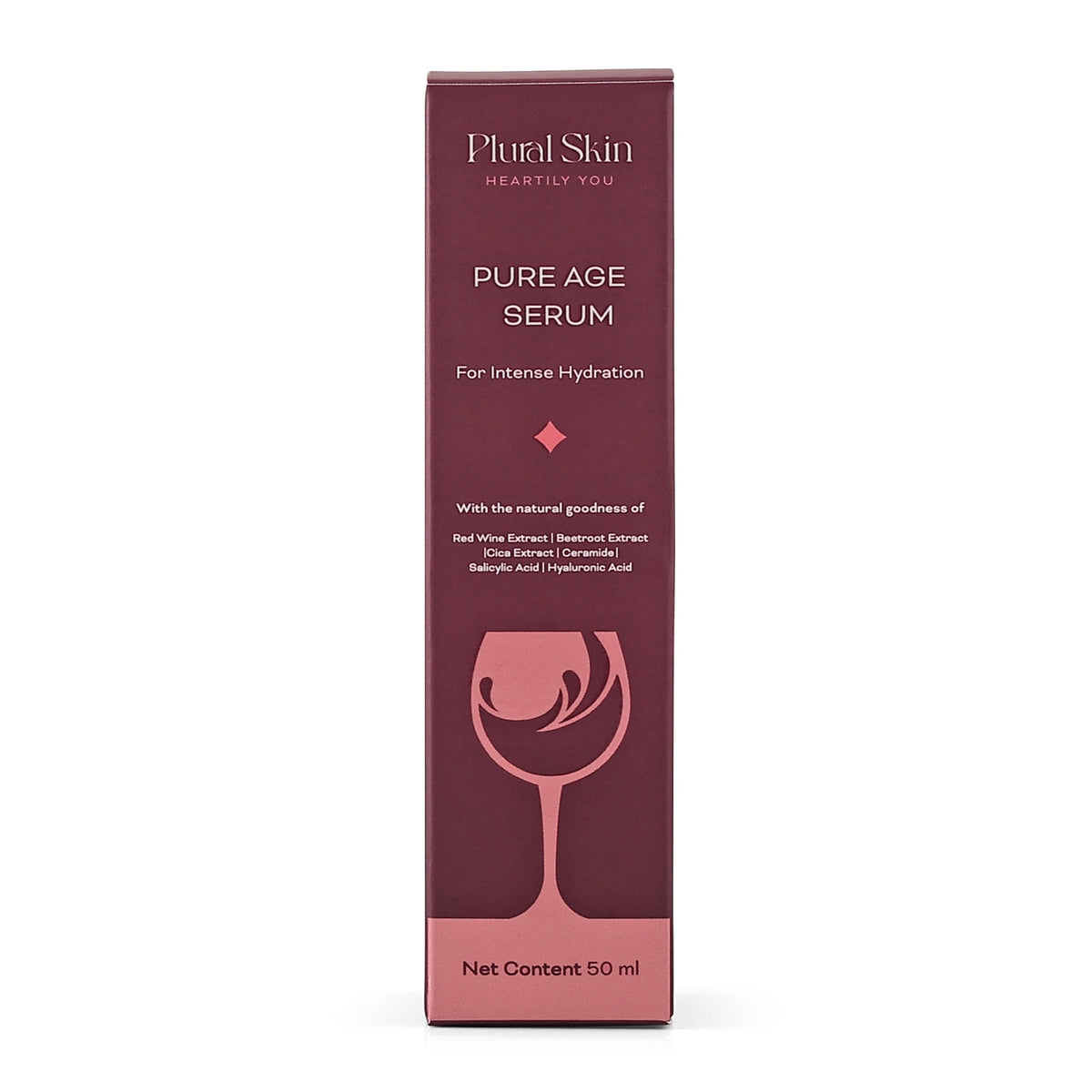 Plural Skin Pure Age Serum bottle with dropper, featuring hyaluronic acid and red wine extract for skin. - Image 7