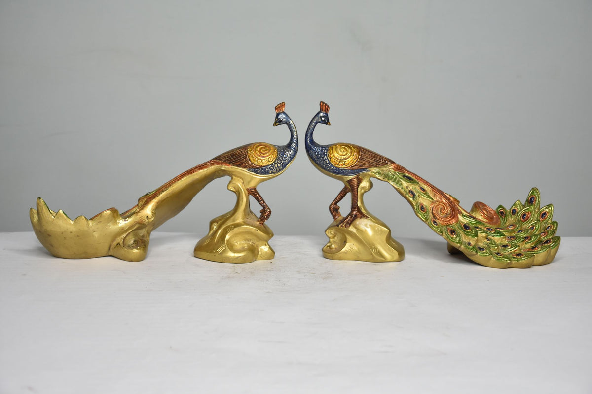Brass Home Peacock Statue 5.4Kg - PUSHMYCART