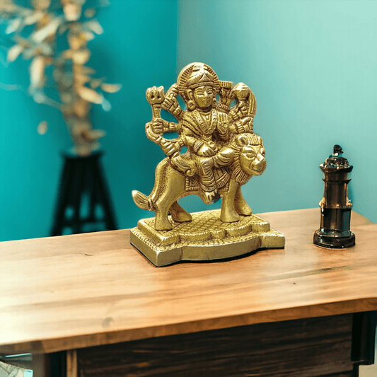 Tamas Brass Durga Mata Home Temple Puja Statue/Idol | Free Luxury Gift Box - PUSHMYCART