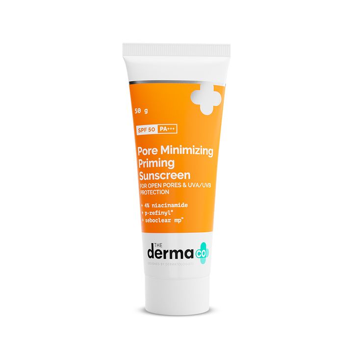 The Derma co Pore Minimizing Priming Sunscreen with SPF 50 & PA+++ For Open Pores & UVA/UVB Protection