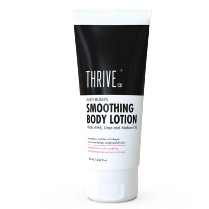 ThriveCo Smoothing Body Lotion for bump-free skin, infused with Mahua oil, providing an ultra-smooth finish. - Image 2