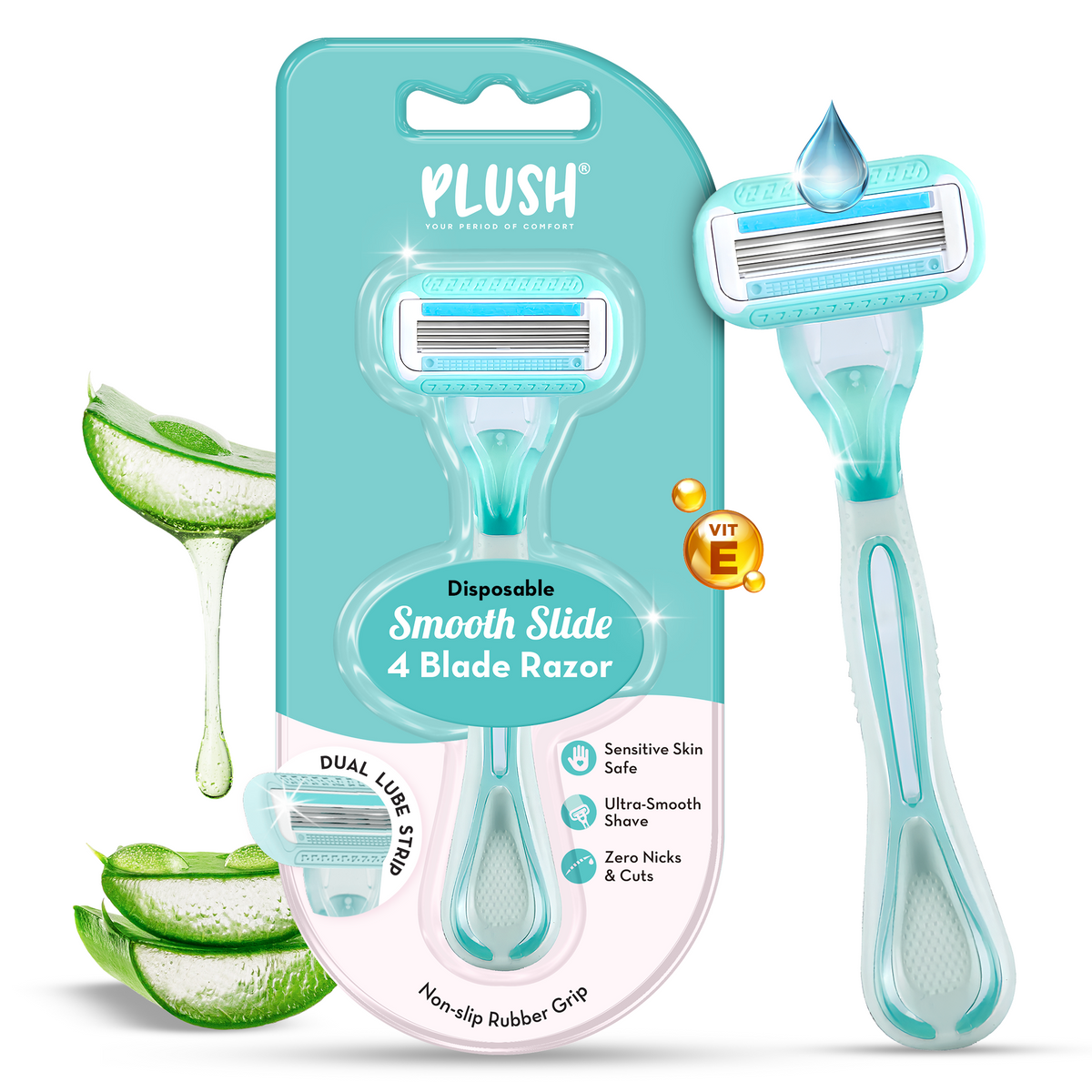 Plush Smooth and Slide 4 Blade Disposable Body Razor