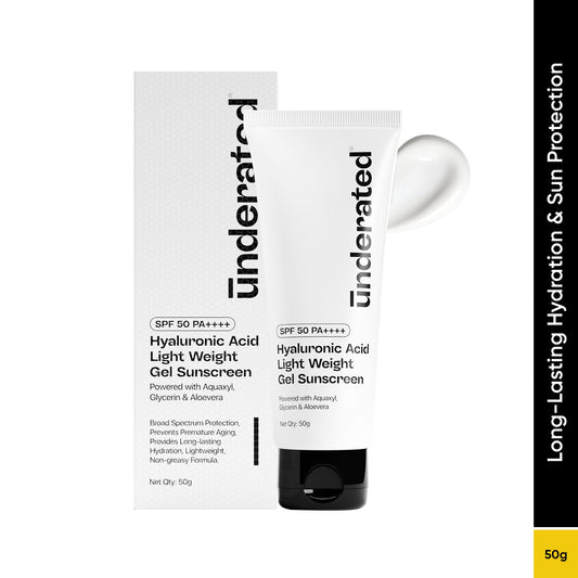 Underated Hyaluronic Acid Lightweight Gel Sunscreen SPF 50 PA++++ (50gm)