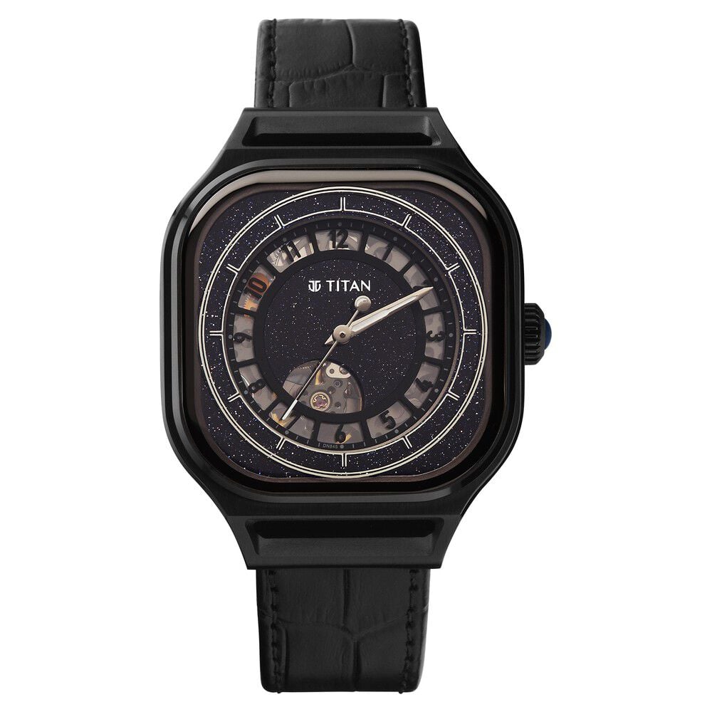Titan Stellar Automatic Aventurine Dial Leather Strap Watch for Men - image 1