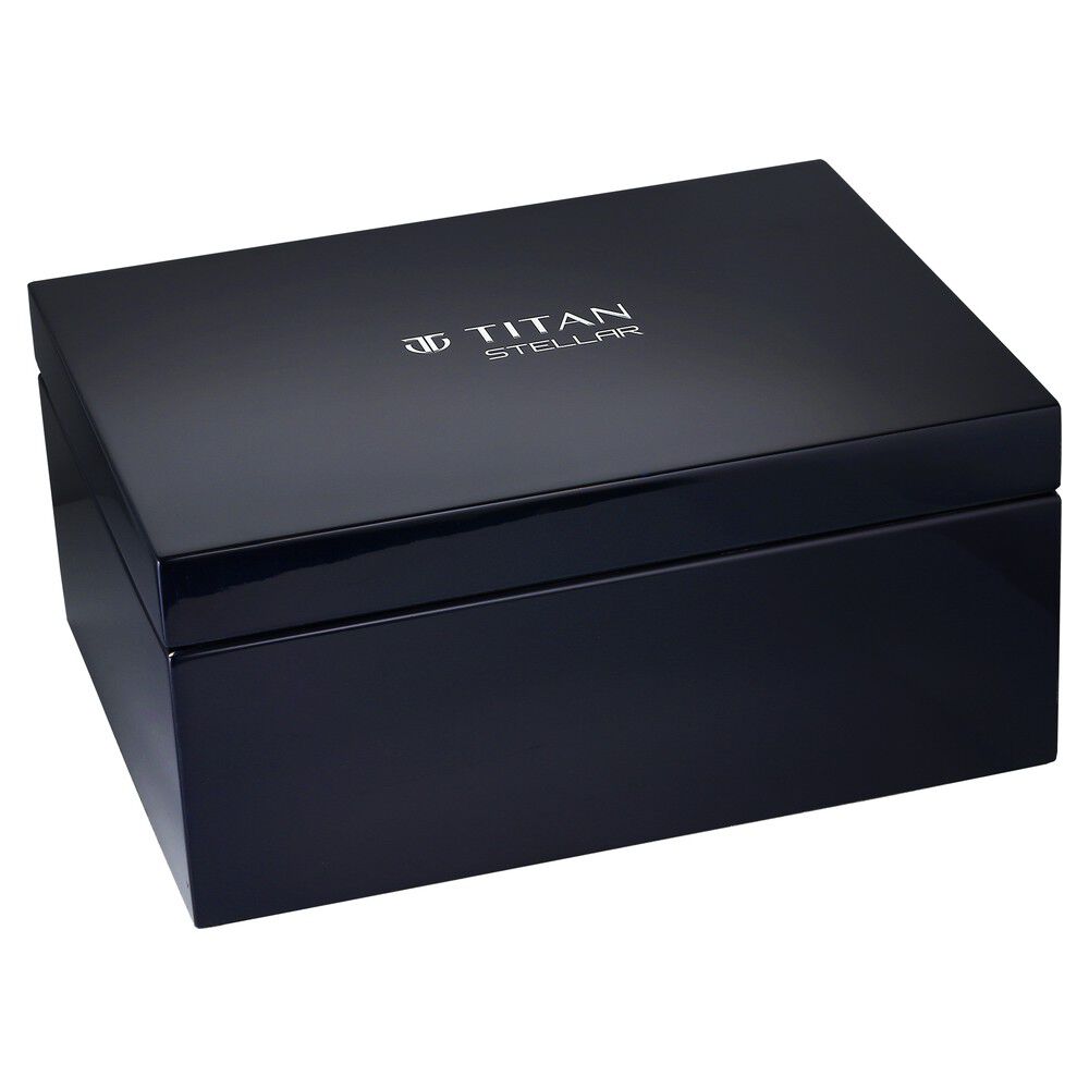 Titan Stellar Automatic Aventurine Dial Leather Strap Watch for Men