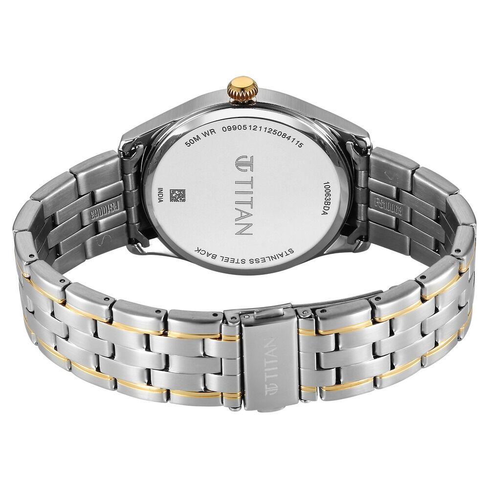 Titan Neo Roman Analog with Green Dial Dual Tone Stainless Steel Strap Watch for Men
