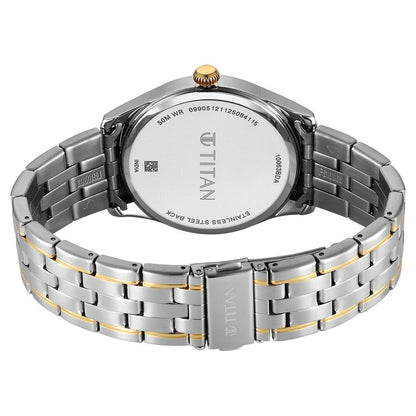 Titan Neo Roman Analog with Green Dial Dual Tone Stainless Steel Strap Watch for Men