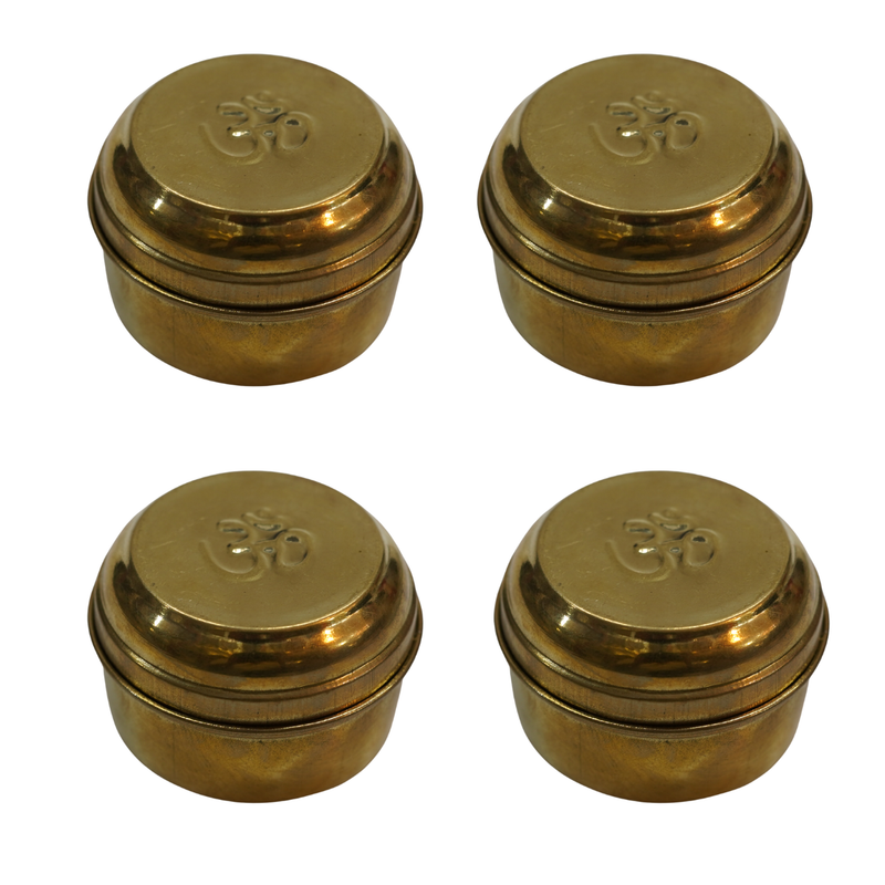 Handcrafted Pure Brass Container Box Set of 4