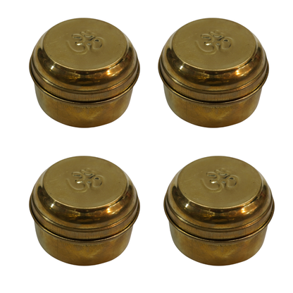Handcrafted Pure Brass Container Box Set of 4