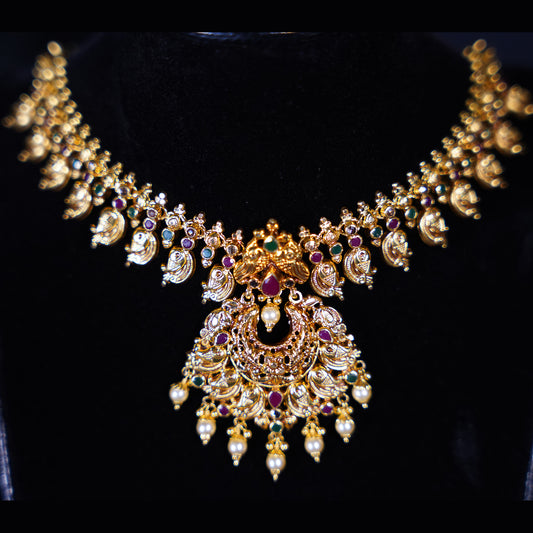 Pure Gold Matte Finish Ethnic Necklace 24.15g