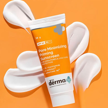 The Derma co Pore Minimizing Priming Sunscreen with SPF 50 & PA+++ For Open Pores & UVA/UVB Protection - PUSHMYCART
