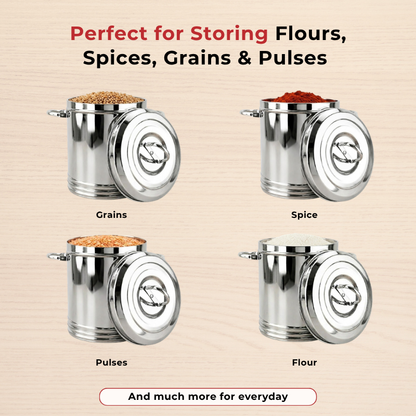 Vinod Stainless Steel Heavy Gauge Ration Dabba 30 Litre (No 18) with Lid and Side Handle, Highest Grade Steel, Mirror Finish & Rust Free - view 9