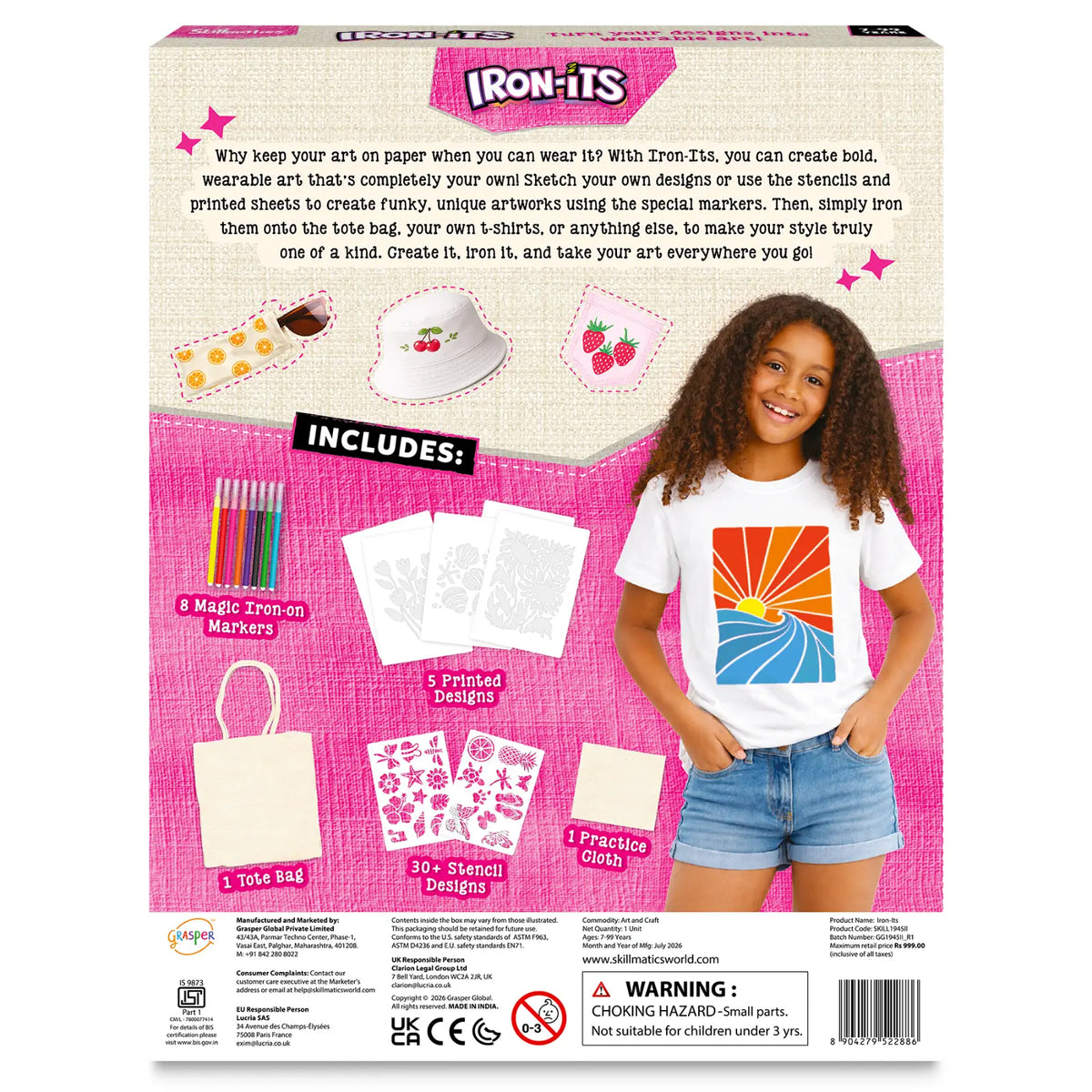 Skillmatics Iron-Its DIY Fabric Art and Craft Kit Ages 7 and Up