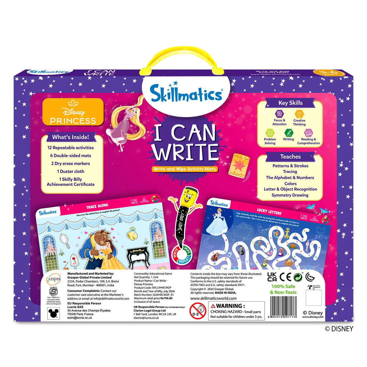 Skillmatics I Can Write Disney Princess Reusable Activity Mats Ages 3 to 6