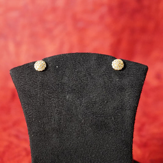 Pure Gold Nose Pin With Small White Stones 1.28g