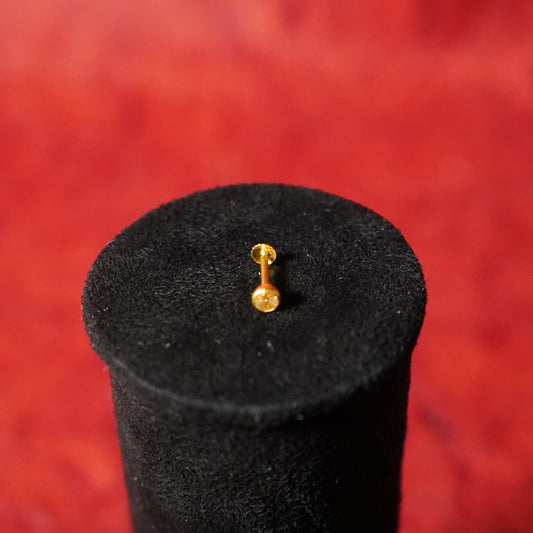 Pure Gold Nose Pin With White Stone 0.9g