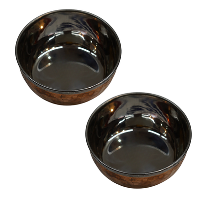 Handmade Steel Copper 87g Bowl Pack of 2