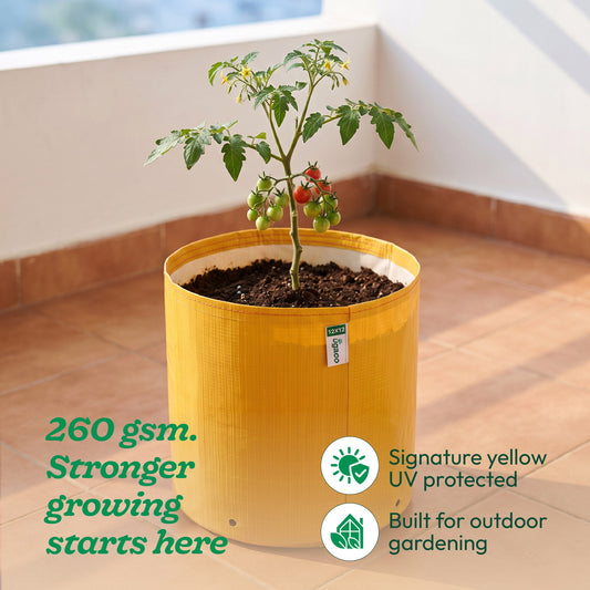 Ugaoo HDPE 260 GSM Round Grow Bags Yellow