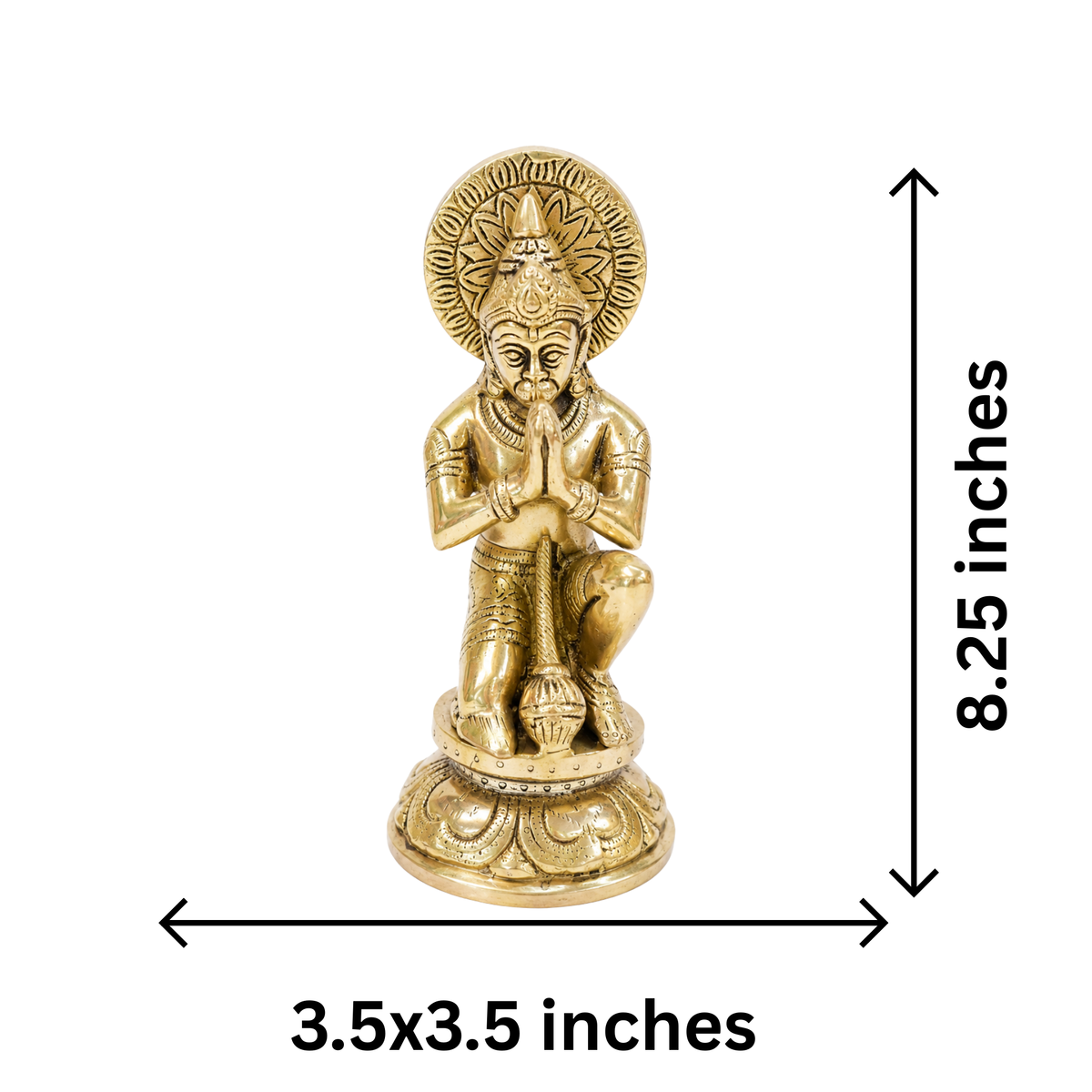 Brass Sitting Hanuman Idol 2000g