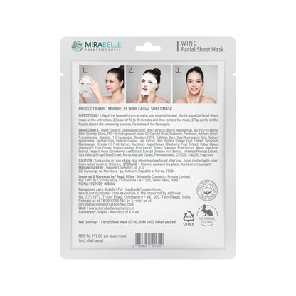 Mirabelle Korea Wine Facial Sheet Mask