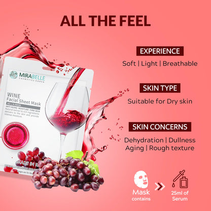 Mirabelle Korea Wine Facial Sheet Mask
