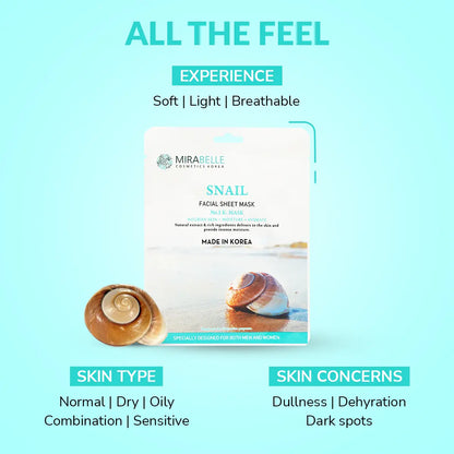Mirabelle Korea Snail Facial Sheet Mask
