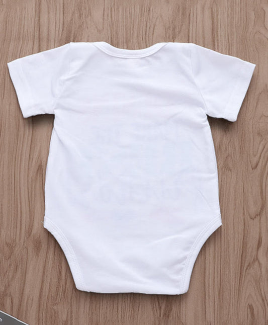 KNITROOT My First Dussehra With Ram Ravan Heads and Archer Half Sleeves Onesie White