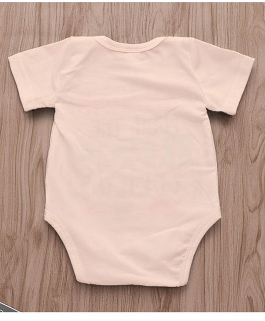 KNITROOT My First Diwali With Mumma and Papa Boy With Sparkler Half Sleeves Onesie Peach