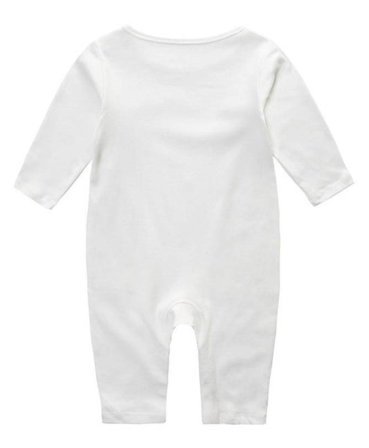 KNITROOT My First Diwali Lotus and Diyas Full Sleeves Romper White
