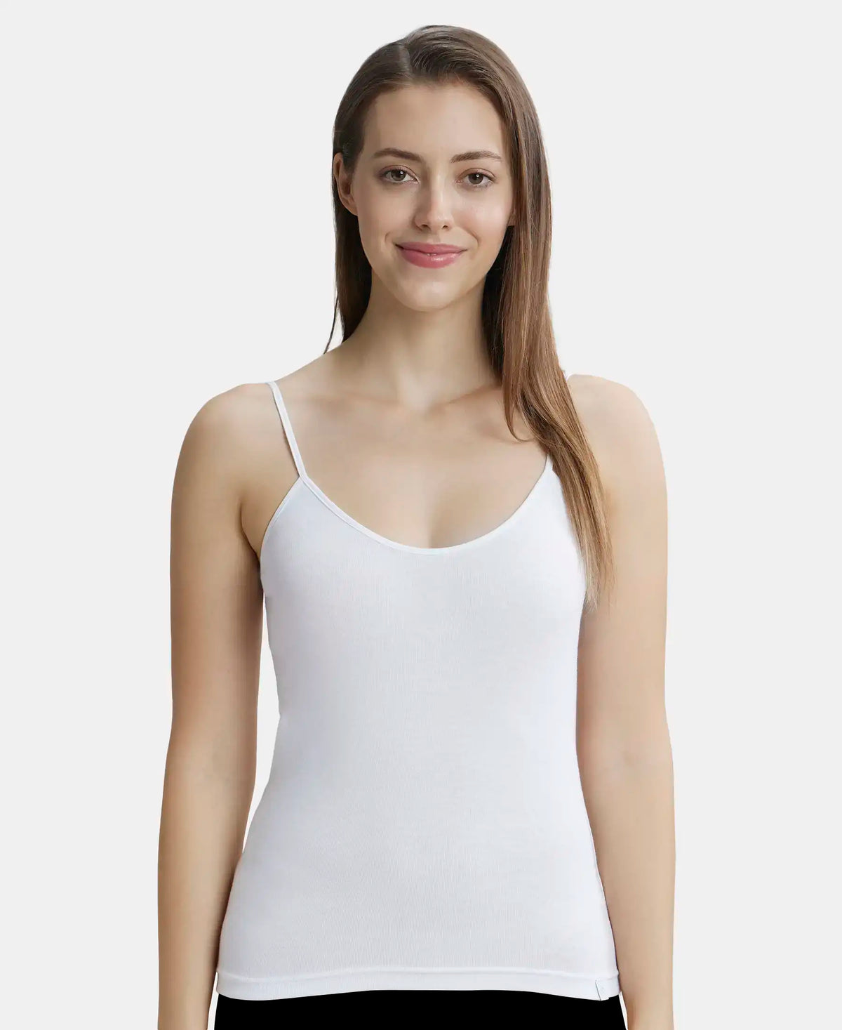 Jockey Women Super Combed Cotton Rib Camisole |  White