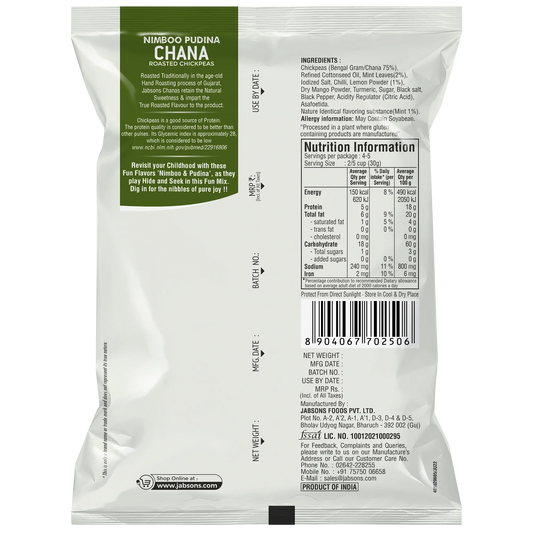 Jabsons Foods Nimboo Pudina Roasted Chana