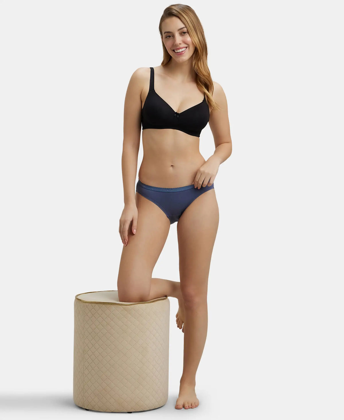 Jockey Medium Coverage Cotton Bikini With Exposed Waistband | Dark Assorted | Pack of 3