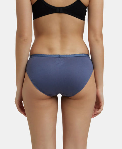 Jockey Medium Coverage Cotton Bikini With Exposed Waistband | Dark Assorted | Pack of 3