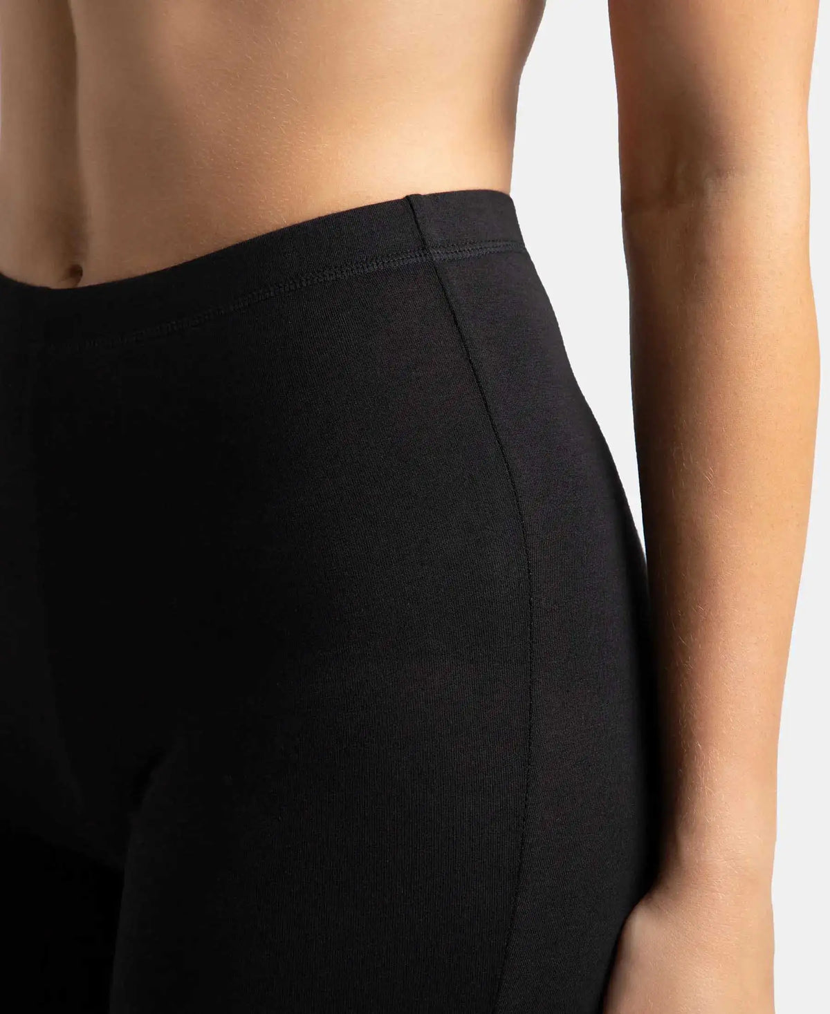 Jockey High Coverage Cotton Shorties With Concealed Waistband | Black