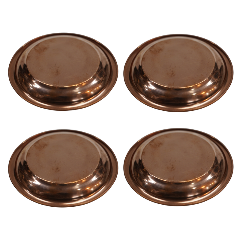 Copper Small Pooja Plate 13g Pack of 4