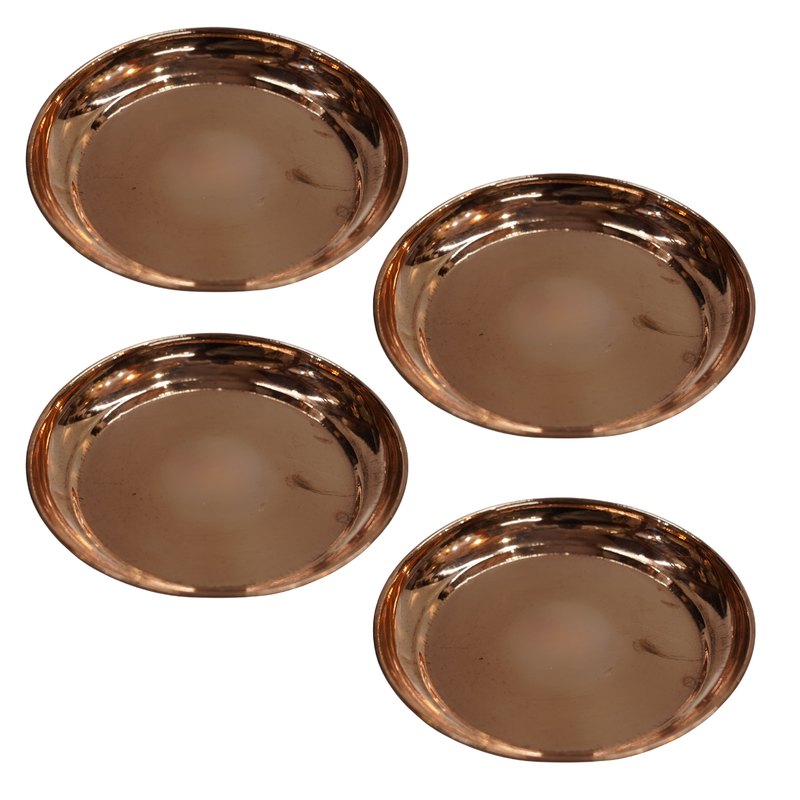 Copper Plate for Daily Puja 63g Pack of 4