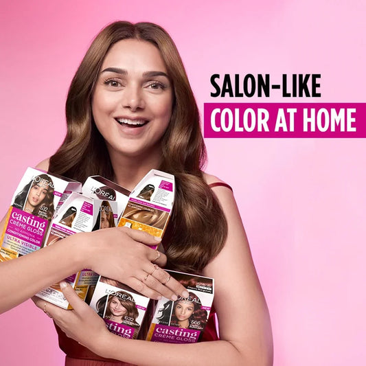 L'Oreal Paris Casting Creme Gloss Semi-Permanent Hair Colour - Sonam's Dark Chocolate 323 (87.5+72ml)
