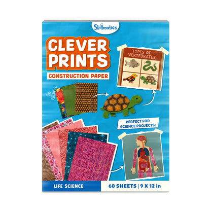 Skillmatics Clever Prints Life Science Construction Paper 60 Sheets