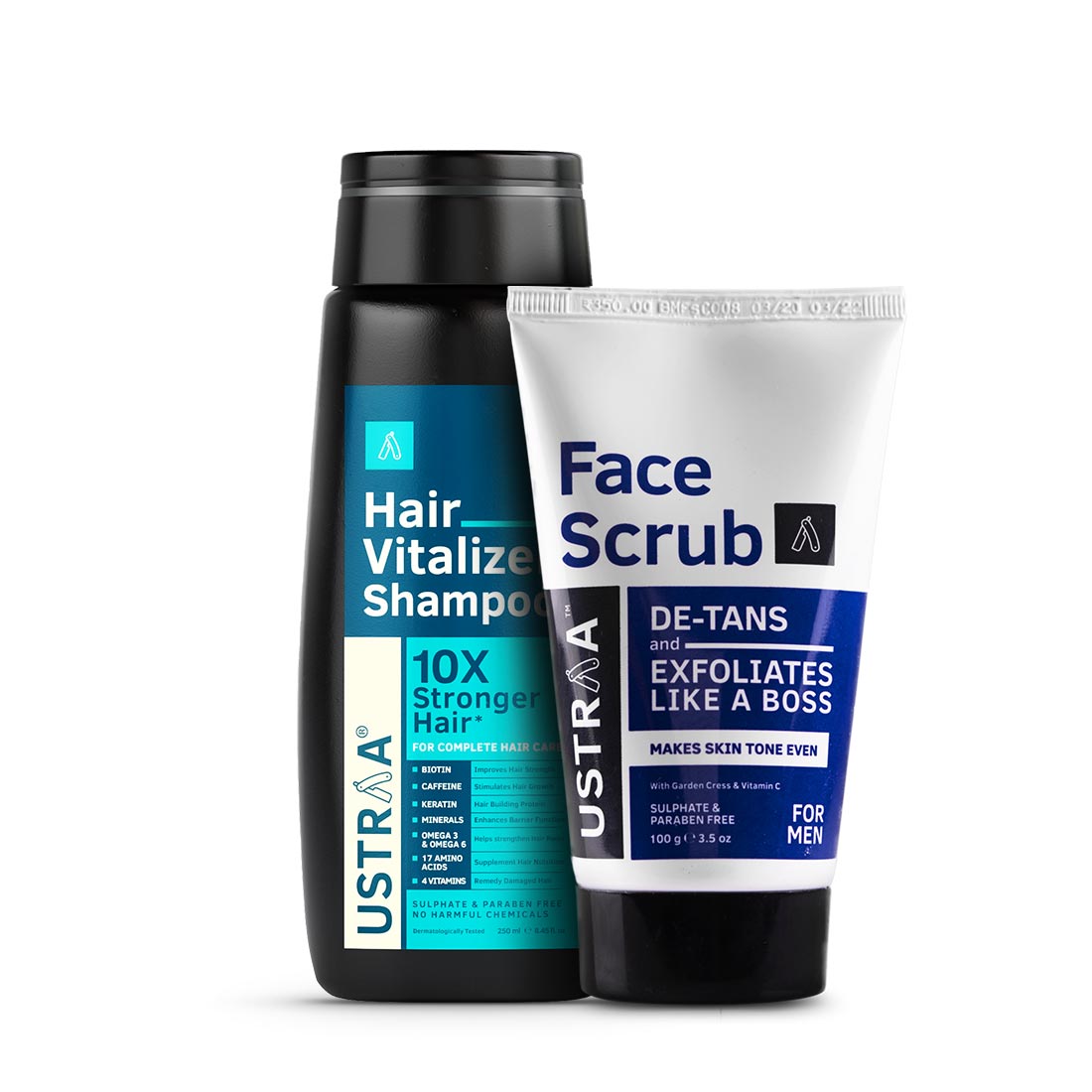 USTRAA Hair Vitalizer Shampoo & De Tan Face Scrub