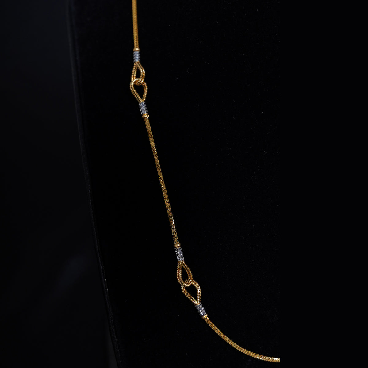 Pure Gold Chic Interlocking Pattern Fancy Gold Chain 8.92g