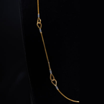 Pure Gold Chic Interlocking Pattern Fancy Gold Chain 8.92g
