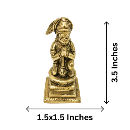 Brass Hanuman Ji Idol in Sitting Posture 272g
