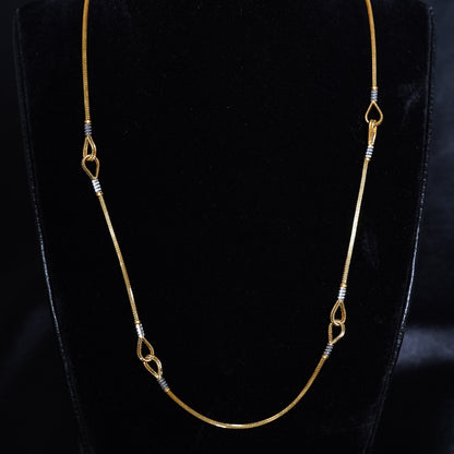Pure Gold Chic Interlocking Pattern Fancy Gold Chain 8.92g