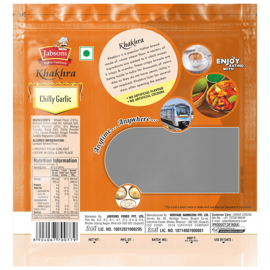Jabsons Foods Chilli Garlic Khakhra